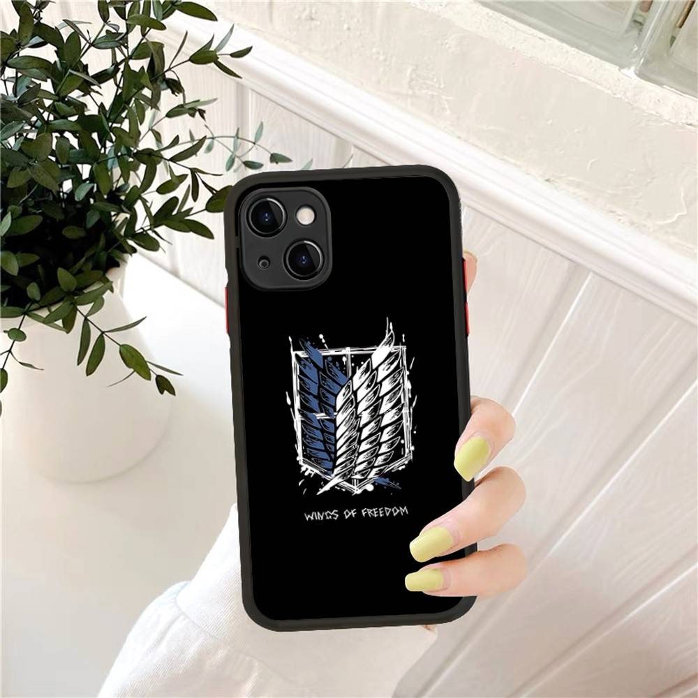 Hot Anime Attack On Titan Phone Case For IPhone 14 11 12 13 Mini Pro Max 8 7 Plus X XR XS MAX Translucent Matte Cover