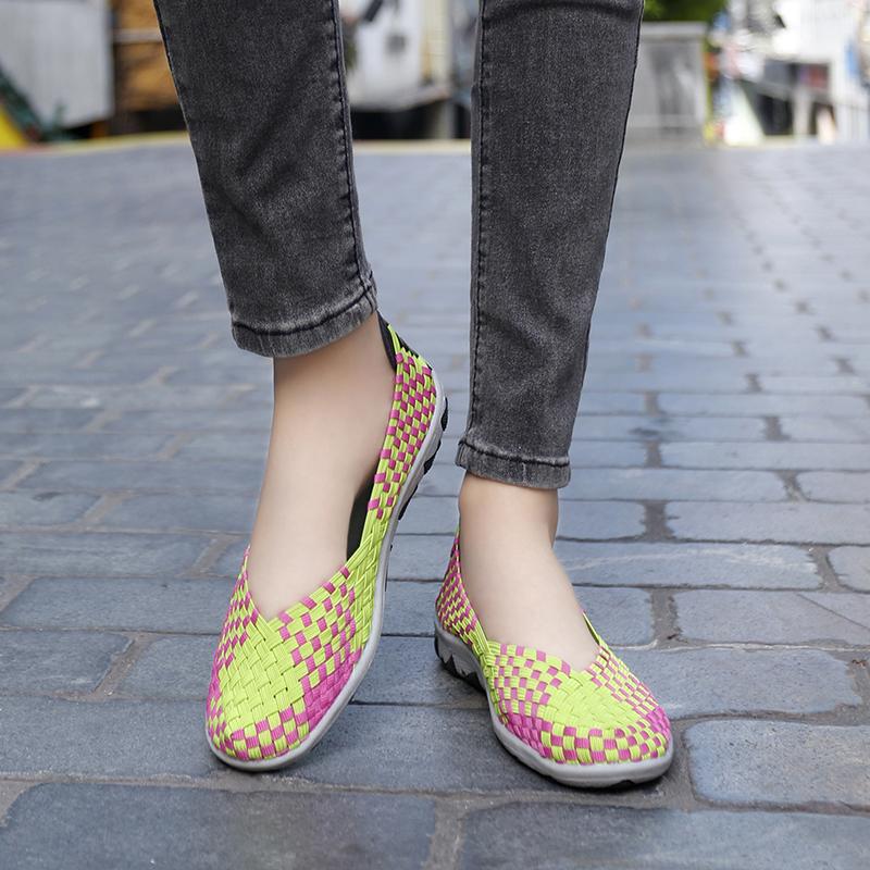 Summer Handmade Braid Beach Shoes Women Slip On Large Size Casual Espadrilles Breathable Sneakers Lazy Shoes