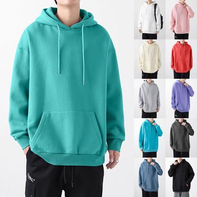 Мужской осенне-зимний однотонный спортивный повседневный свитер с длинными рукавами