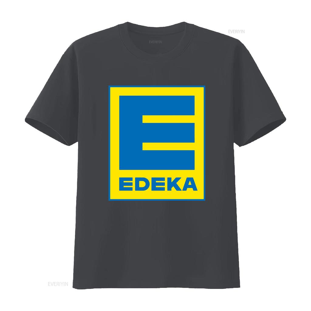 Новая футболка с логотипом Edeka, смешная, размеры от S до 5XL, винтажный стиранный топ для повседневной носки, уличная мода, удобная, дизайнерская одежда