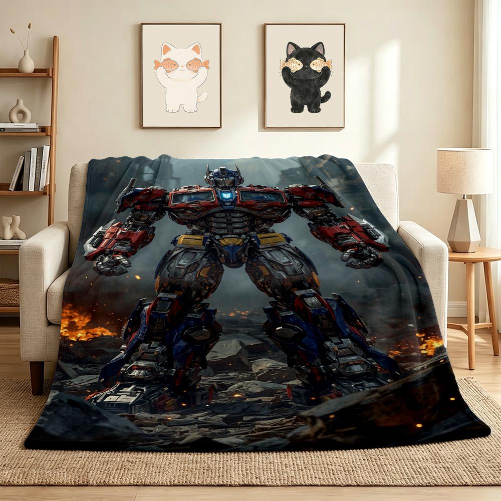 Transformative Robot Flannel Blanket Throw Blanket Soft Warm Sofa Bed Camping Home Decor Unique Christmas Gift C922124