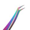 1Pc Multicolor  Stainless Steel Eyelashes Tweezers Curved Straight For Eyelash Tongs False Clip Professional For Lashes Extension Tools