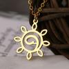 Stainless Steel Necklaces Spiral Sun Hollow Pendant Chain Choker Charm Fashion Necklace For Women Jewelry Party Wedding Gifts