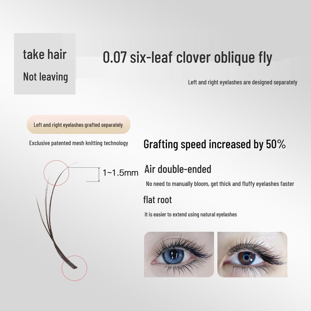 DeceMars Six-Leaf Clover Fox-Eye False Eyelashes - Root-Free Salon Extensions and Grafting.
