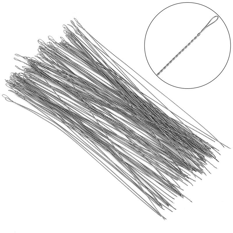 Иглы из нержавеющей стали с витым ушком для изготовления украшений ручной работы: браслетов, ожерелий, подвесок и для рукоделия