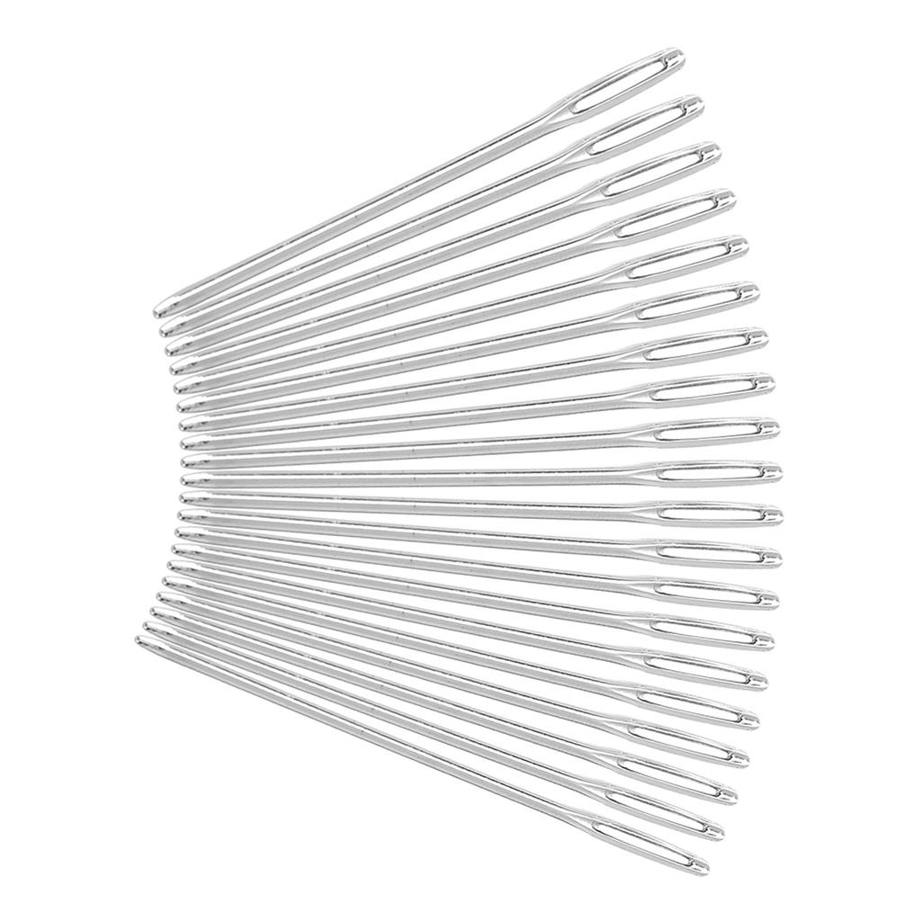 20 шт серебряные большие круглые вязальные иглы для вышивания, длина 52 мм