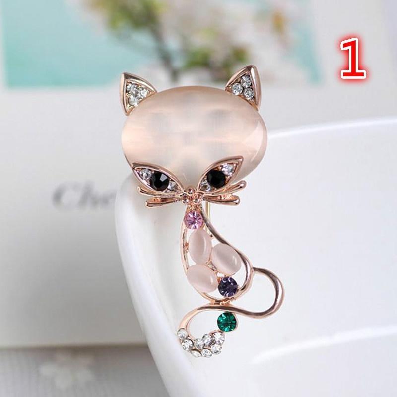 Shoulder Animal Pins Accessories Corsages Women Cats Lovely Crystal Brooch Black Cats Pin MIT