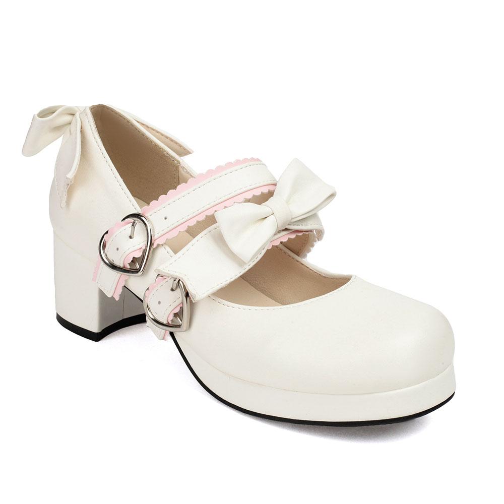 Размер 34-48 Лолита Женские Туфли Мэри Джейн Туфли-лодочки на платформе Толстый каблук Готические туфли-лодочки с бантом Милая униформа Туфли-лодочки для женщин