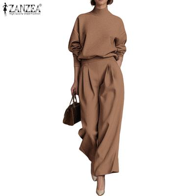 Женские пуловеры с длинным рукавом и брюки Осенние костюмы-двойки