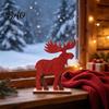 Christmas Desktop Centerpieces Nordic Ornaments, Wood Reindeer Santa Claus Snowman Figurine, Rustic Wooden Seasonal Ornaments Decoration for