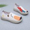 New Loafers Autumn Casual Shoes Women Flat Heel Round Toe Printing Hollow-out Sneakers Shoes Moccasin Female Knitted Flats