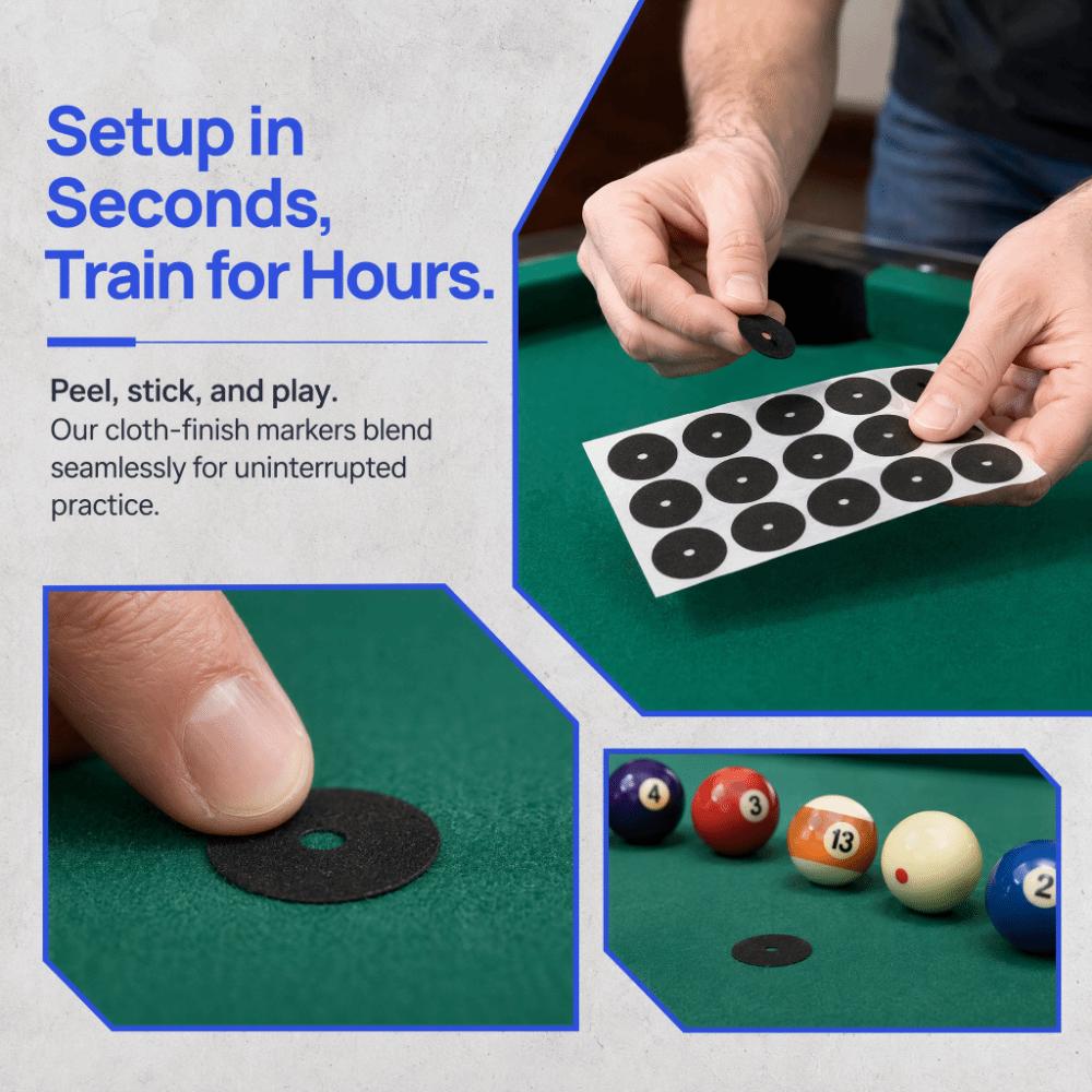 Round Snooker Ball Sticker Cloth Billiards Ball Sticker Pool Table Practice