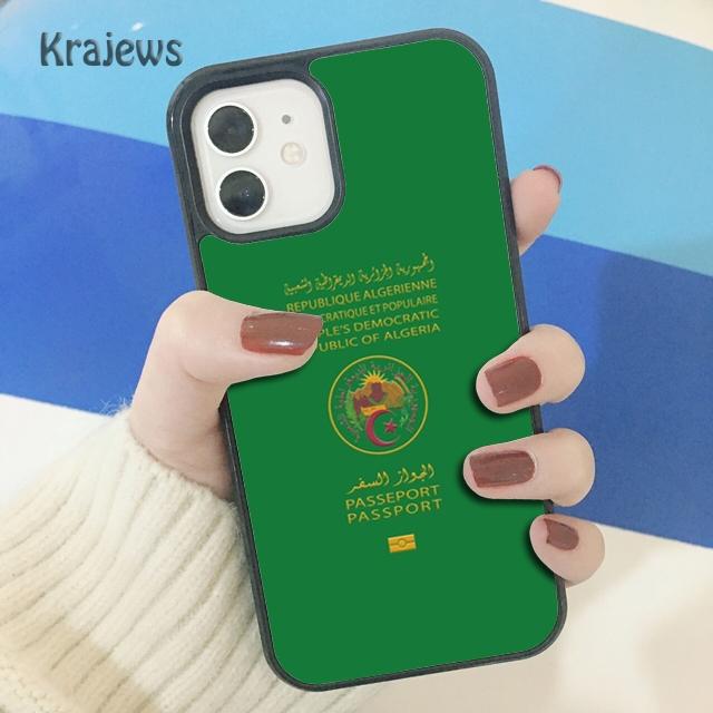 Мягкий чехол для телефона Krajews с флагом Алжирского паспорта для iPhone 14 5 SE 6s 7 8 plus XR XS 11 12 13 pro max Samsung S21 S22ultra