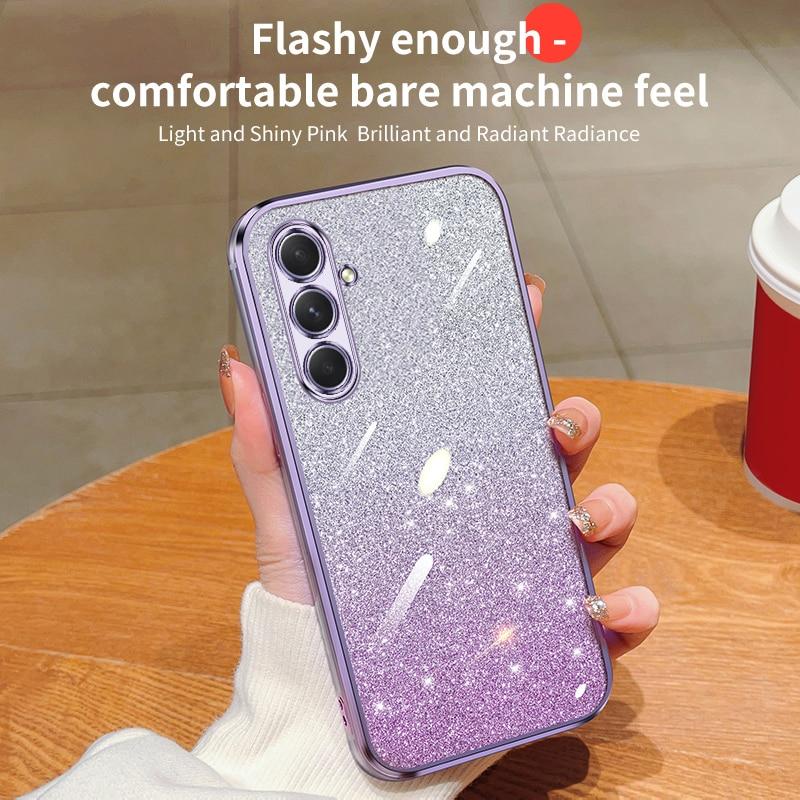 Модный блестящий чехол с градиентным покрытием для Samsung Galaxy A54 A34 A24 A14 A15 A05 A04 A53 A52 A23 A13, силиконовая защитная задняя крышка
