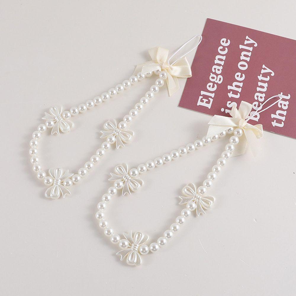 Rope Acrylic Beaded Phone Lanyard Wrist Hand Lanyard Hand Strap Mobile Phone Straps Phone Charm