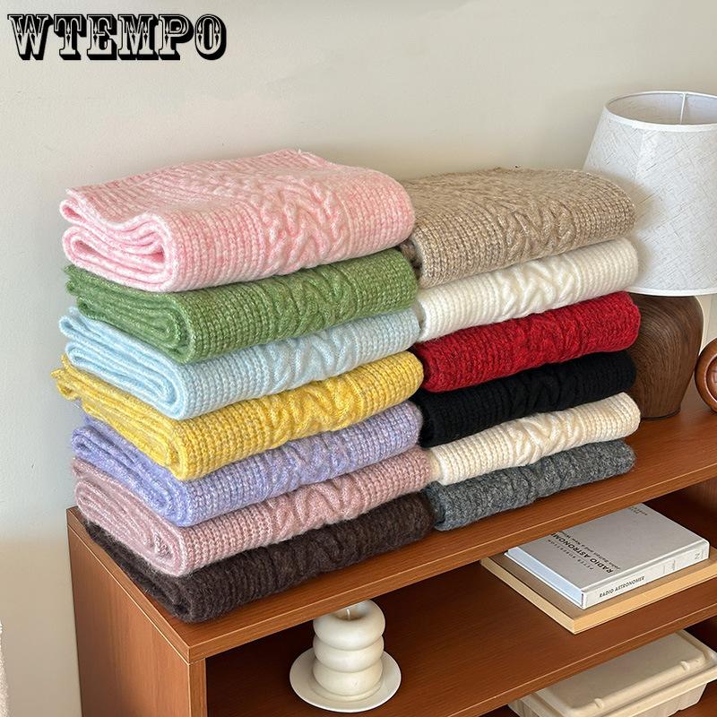 Knitted Fried Dough Twists Scarf for Female and Male Thick Warm Shawl for Student Lovers