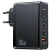 USAMS Land. Network. 3Xusb-C+1Xusb Gan100W T50 Pd (OnlyHead) Fast Charging Black/Black Cc163Tc01 (Us-Cc163)