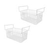 2Pcs Freezer Organizer Bins Steel Wire Large Capacity Strong Bearing Freezer Basket with Handle for Closet Countertops