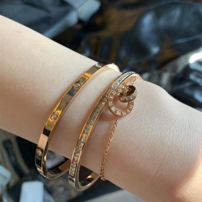 Stainless Steel Ring Stacking Bracelet Women Plated Couple Holiday Gift Fashion Bracelet Party Jewelry