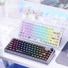 Прозрачная механическая клавиатура, настраиваемая проводная RGB, с возможностью горячей замены, игровые киберспортивные клавиатуры с осью из стекла, колпачки клавиш с высокой проницаемостью