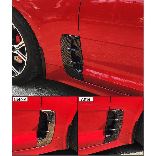 Car Front Door Fender Hole Grille Leaf Plate Air Outlet Decoration Cover Strip For Kia Stinger 2018-2023 Exterior Styling