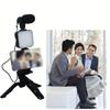 With Light and Microphone Phone Stand Stabilizer Handheld Tripod Live Streaming Holder  Interviews