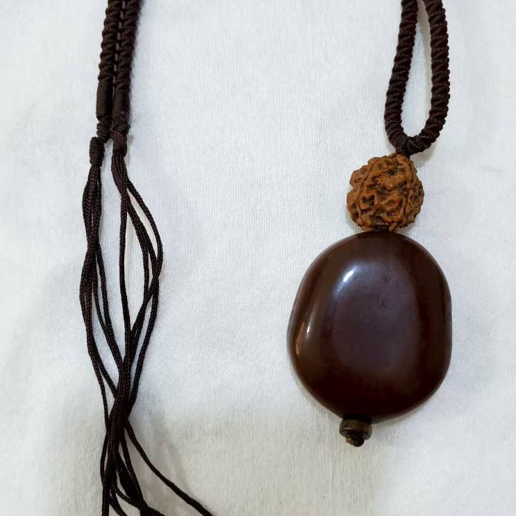 Женская регулируемая длинная цепочка-свитер в ретро этническом стиле с подвеской в виде натурального боба мира