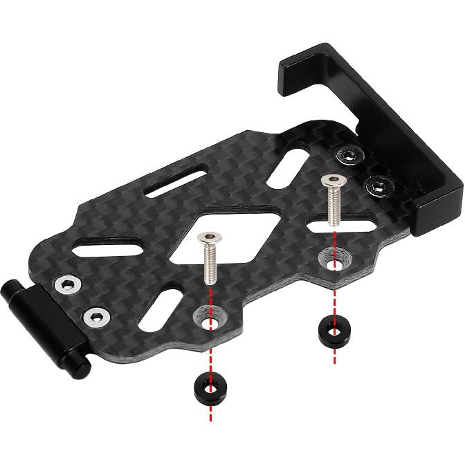 INJORA Battery Tray - Carbon Fiber and Aluminum Battery Bracket for TRX4M Defender Bronco K10 F150 1/18 RC Crawler Upgrade