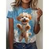 Summer Women's T-shirt Dog Casual Print Short Sleeve 3d T-shirt Fashion Street Pullover Women's Clothing