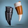 Faux Leather Strap Goat Horns Coffee Mug 230ml Water Bottle Portable Drinking Cup  Student