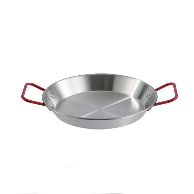 Золотой жаровня из нержавеющей стали с двумя ручками для морепродуктов и раков с испанской тарелкой для жареной курицы