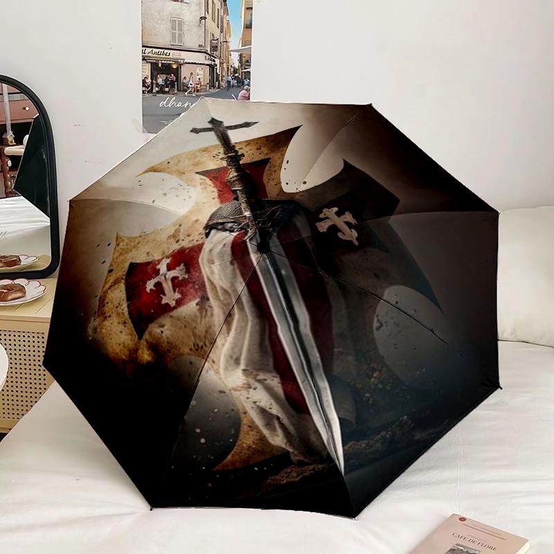 Knightly Crusader Armor Umbrella 8-Frame for Travel, camping, Casual Lightweight Portable Umbrella, Essential for every family Holidays Birthday Gift