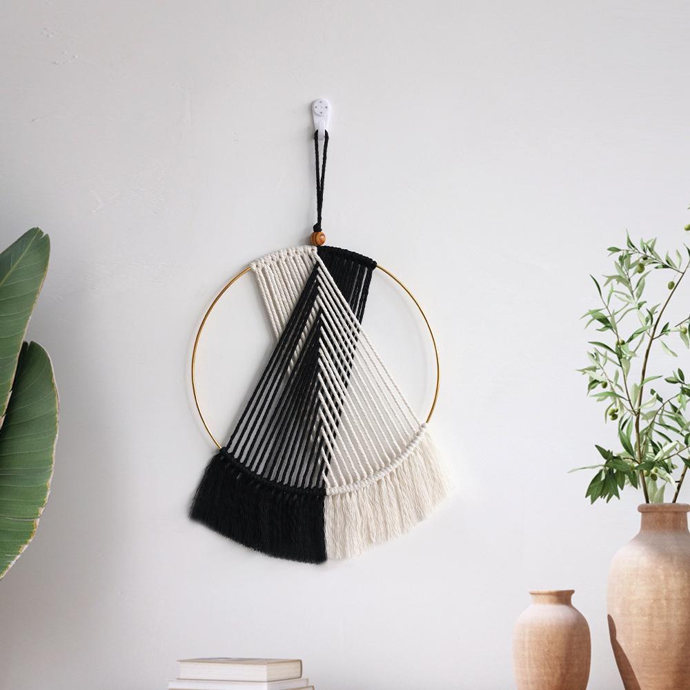 Тканый вручную гобелен из хлопковой веревки «Рассвет Закат» для декора комнаты