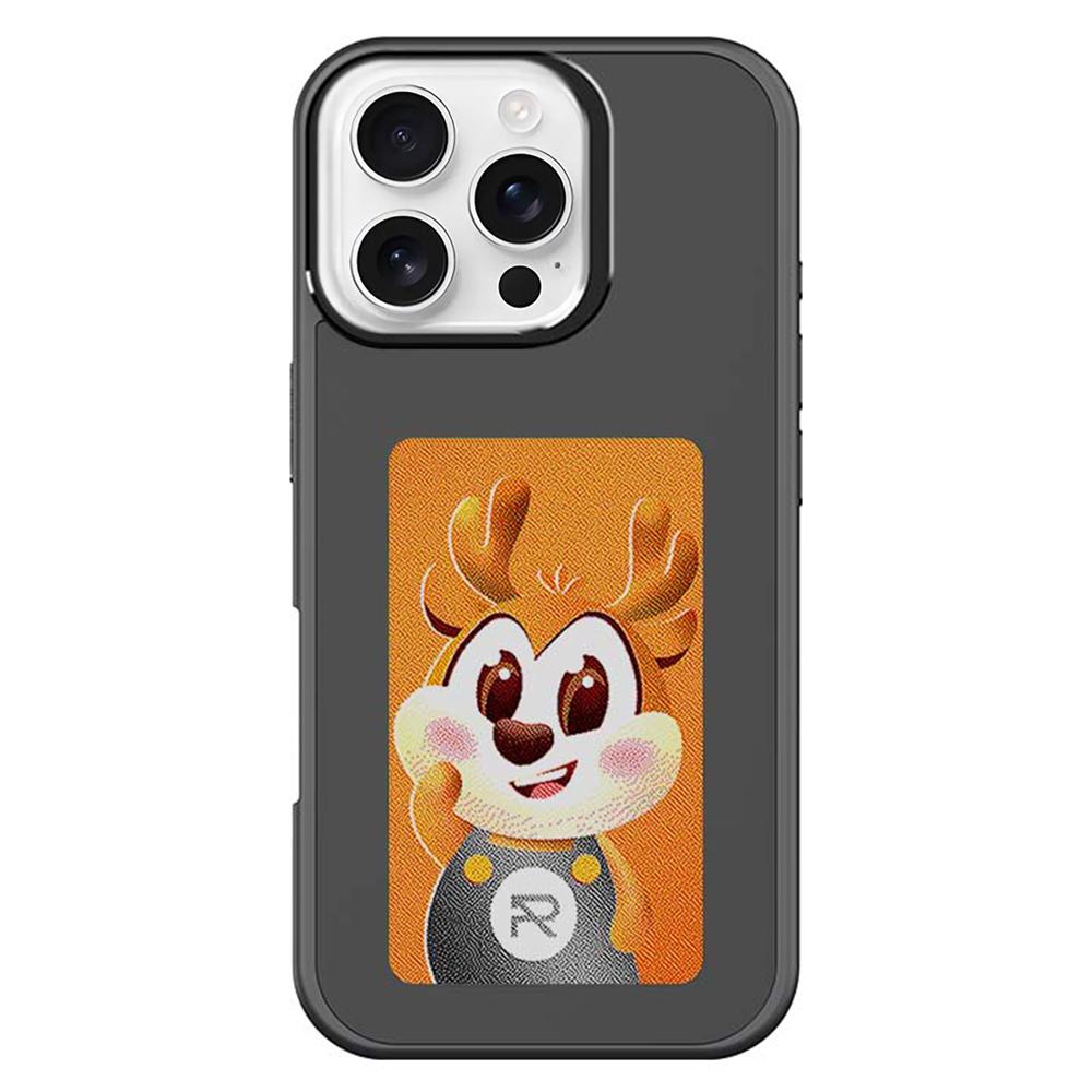 For iPhone 16 Pro Smart E-Ink Phone Case 4 Color HD 3.97 Inch Display NFC DIY Customized Screen