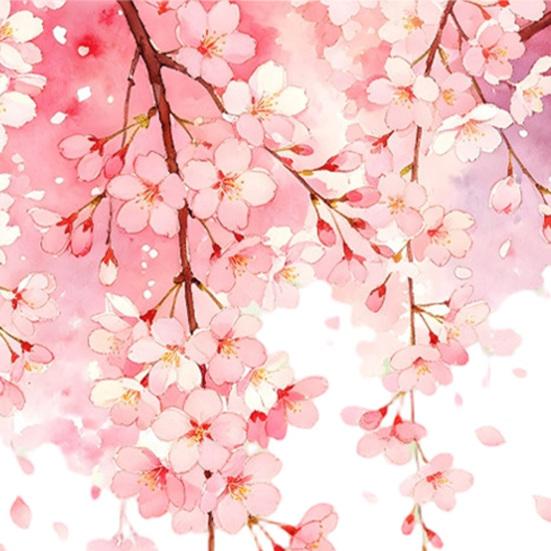 Cherry Blossom Floral Window Clings Spring Watercolor Hanging Flower Vine Butterflies Glass Door Decals Reusable Window Sticker for Home