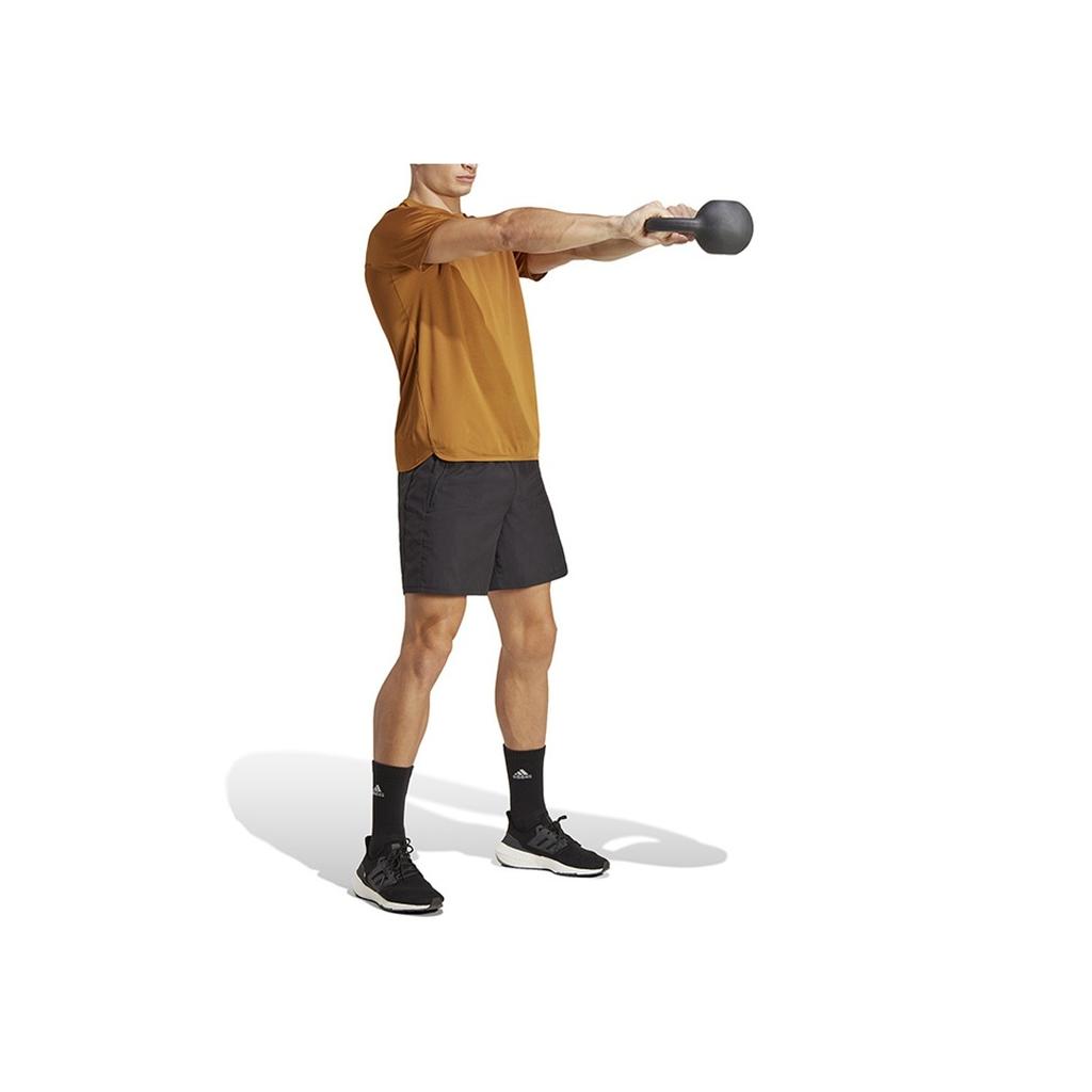 Adidas Однотонная футболка с круглым вырезом и коротким рукавом с логотипом, мужские топы цвета хаки IB9098