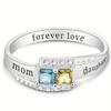 2025 Серебряный Цвет Кольца Мать и Дочь Женская Индивидуальность Навсегда Любовь День Рождения Дочери Подарок на День Матери Украшения