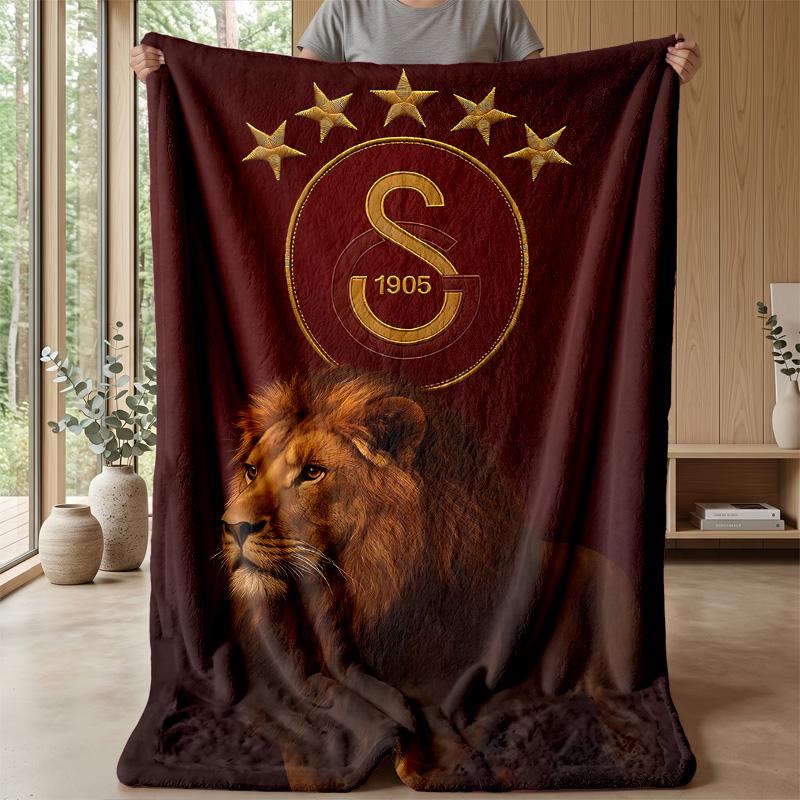 Galatasaray Football Theme blanket Soft Flannel Blanket Plush Throw Blanket Cozy Sofa Bed Blanket for Home Decor