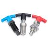 1pc T-Handle Retractable Return Type/Self-Locking Spring Loaded Indexing Plunger Pin Fine Thread Spring Plunger