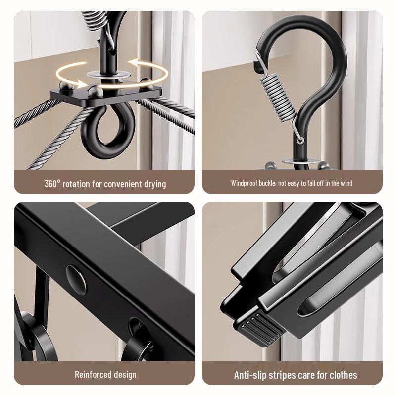 Miflame 24-Clip Aluminum Drying Rack