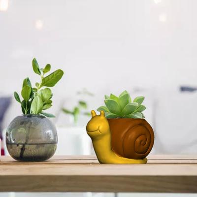 Смоляная форма для суккулентов для эпоксидной заливки Горшок для цветов в виде улиток Формы животных Смоляной горшок для суккулентов для сада Дома