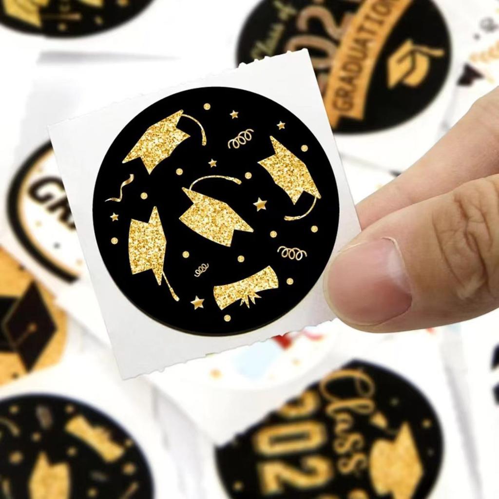 500 Counts 2025 Graduation Thank You Sticker 1.5Inch Wrapping Labels For Seal Envelope Card Packaging Party Decorating