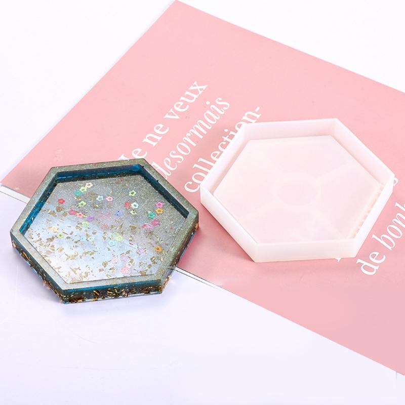 Подставки-подносы Формы для подстаканников Силиконовые формы для DIY Подставки под стаканы Квадратные, круглые, шестиугольные формы для эпоксидной смолы DIY Декор для дома