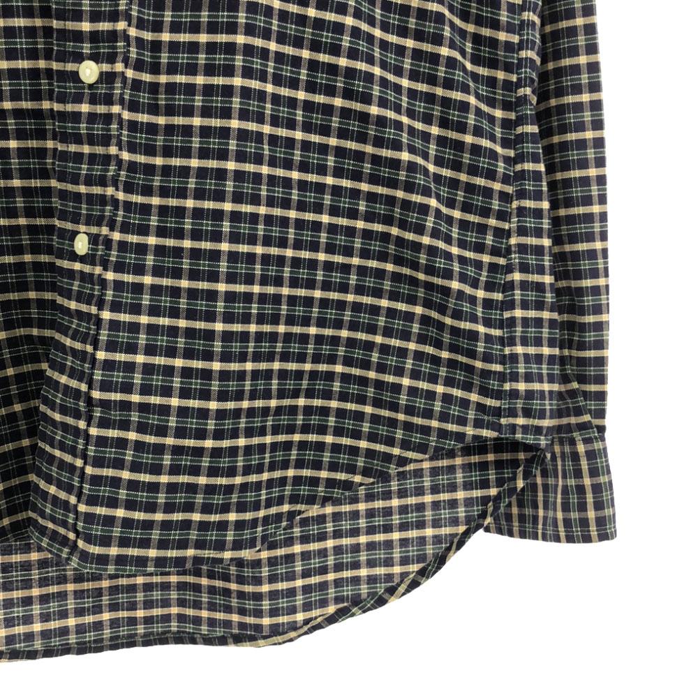 Поло от Ralph Lauren 80-е Винтаж Мальчиковый размер Зеленый ярлык Сделано в США Клетчатый узор Рубашка с длинным рукавом на пуговицах Мужская Б/У