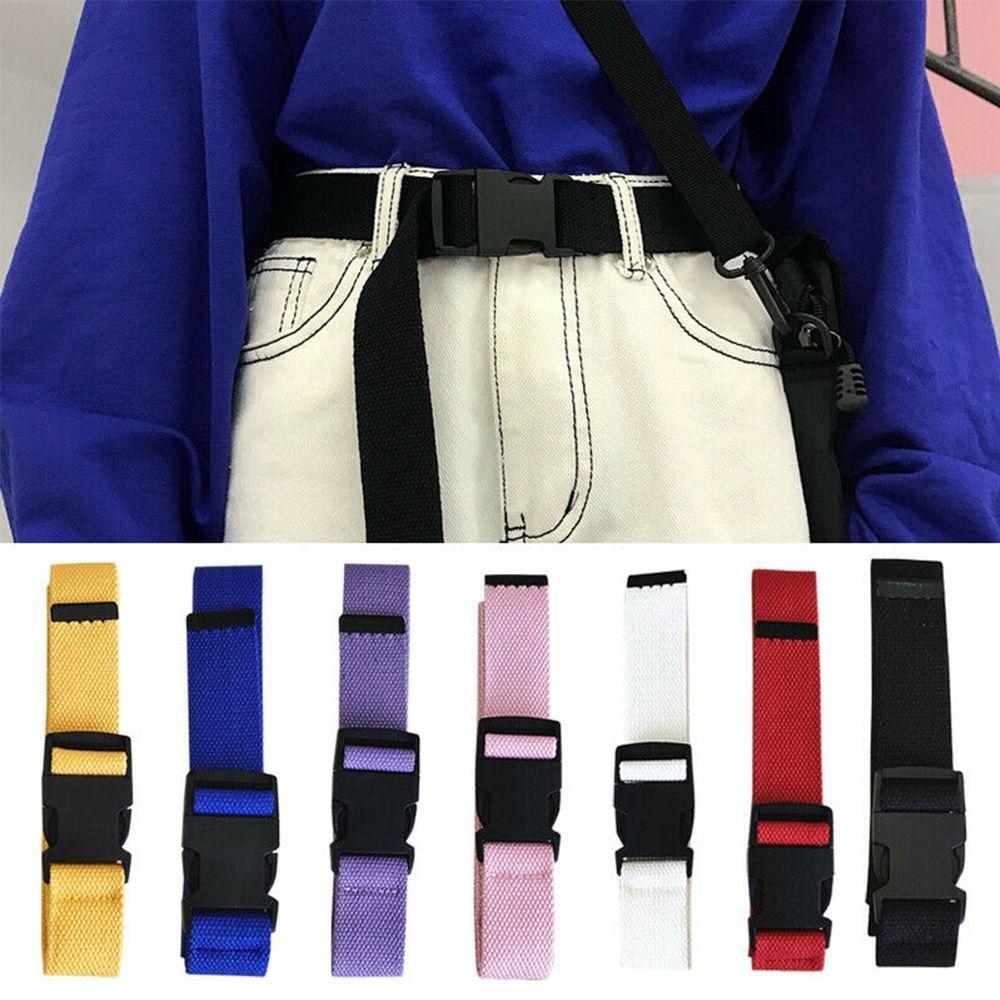 Nylon Multi-color Vintage Accessories Waist Belt Plastic Belt Buckle Adjustable Belt Canvas Belt