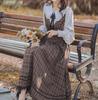 2 Piece Set Dark Academia Dress Double Check Tank Top Skirt and Long Sleeve Shirt Spring Cottagecore Dress French Dress