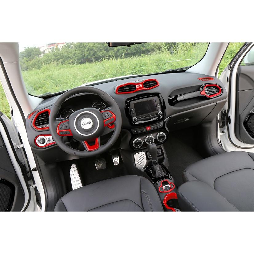 12 шт. ABS красный автомобильный декоративный чехол отделка наклейки аксессуары для Jeep Renegade 2016 2017 2018