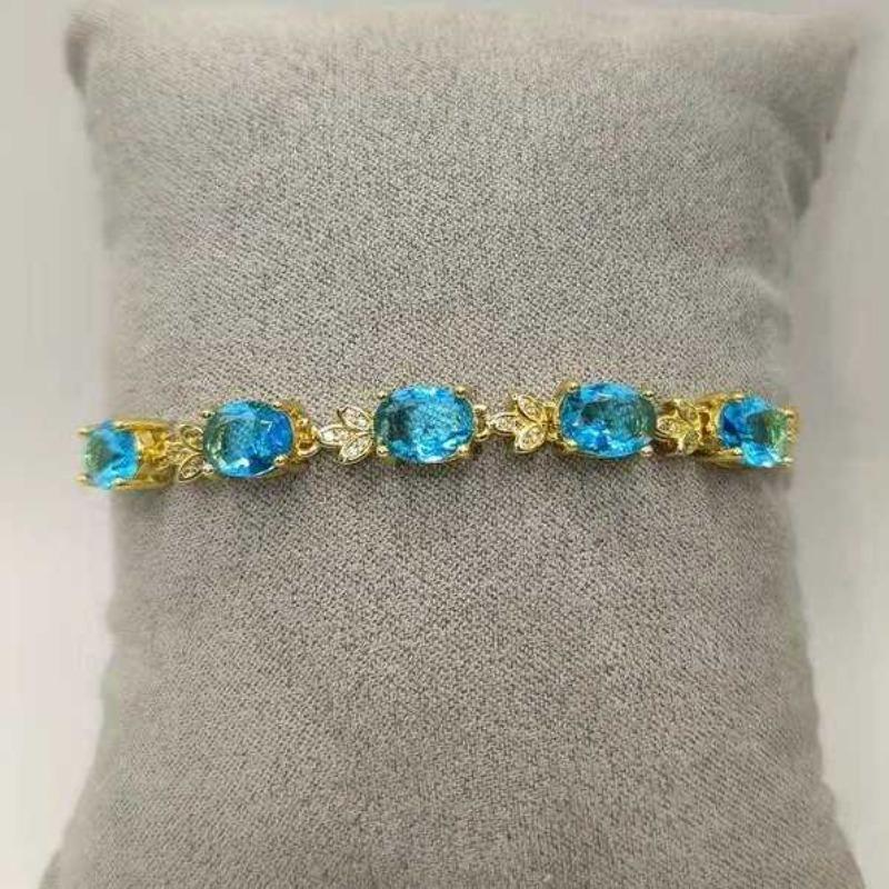 Sace Gems Браслет из медного сплава с синим цирконием – стильный и изысканный свадебный подарок для подруги