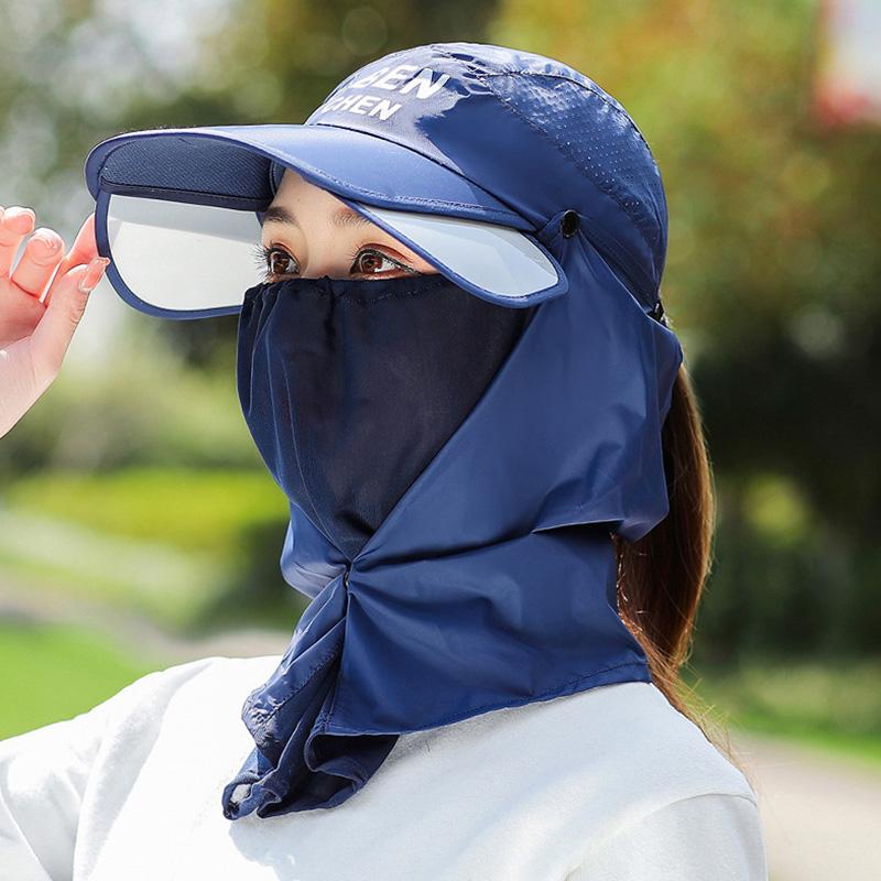1 шт. солнцезащитная шляпа с защитой от ультрафиолета, спортивные шапки, быстросохнущая защитная маска для лица, полностью покрывающая солнцезащитную кепку для вождения, летняя мода
