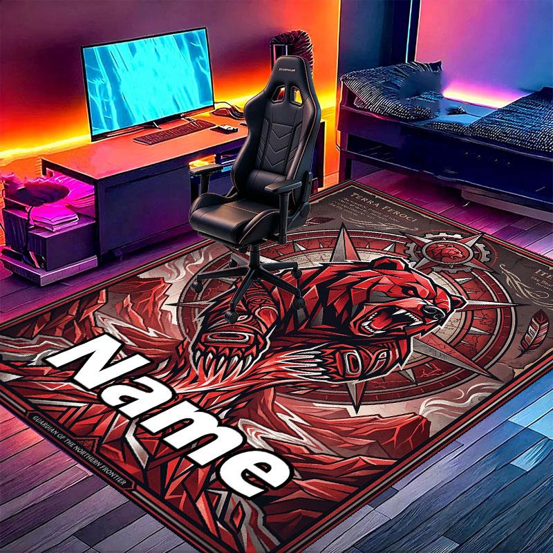 Custom Name Personalized North Sydney Bears Print Carpet, Versatile Home Decor Rug, for Playroom, Apartment, Balcony, Entryway, Hallway Gift